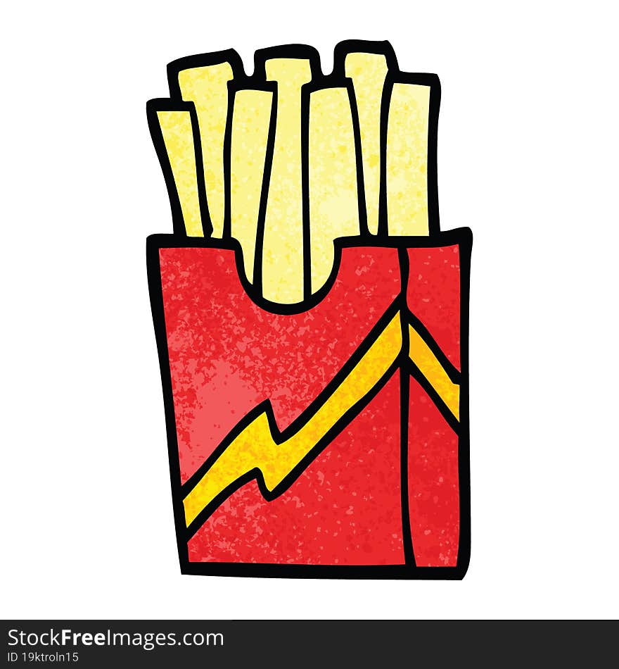 cartoon doodle fast food fries