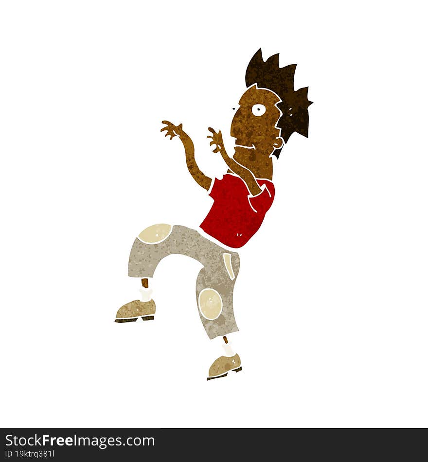 cartoon happy man doing funny dance