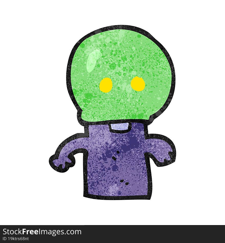 Textured Cartoon Little Alien