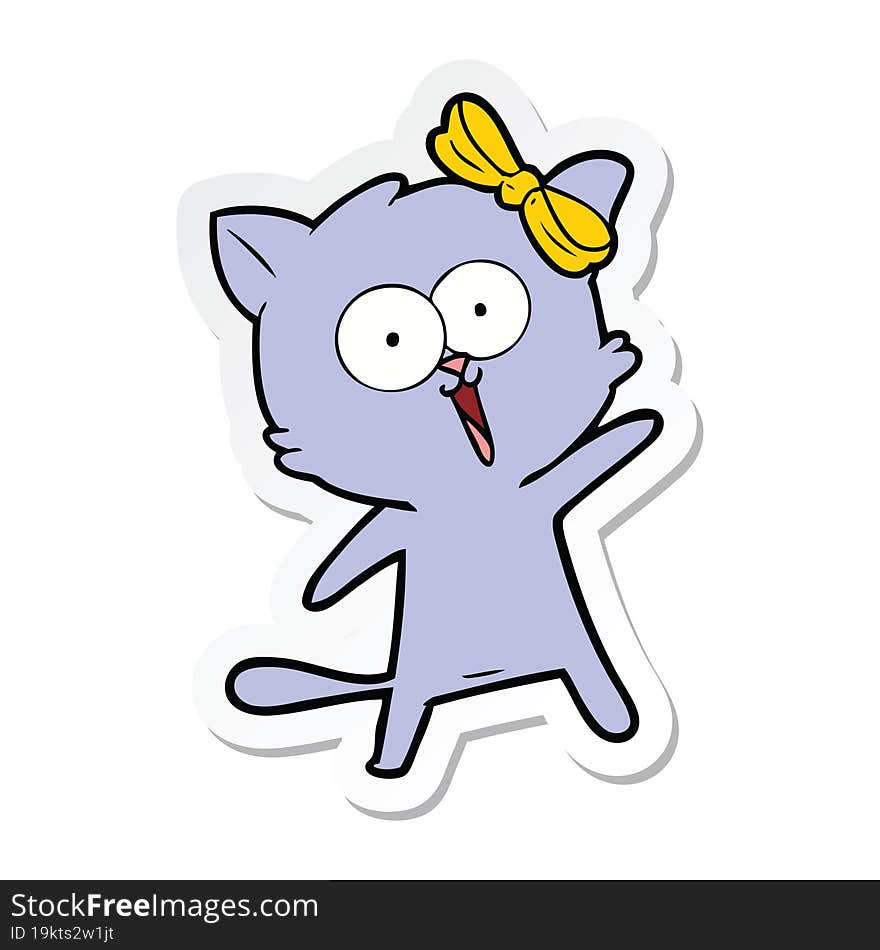 sticker of a cartoon cat