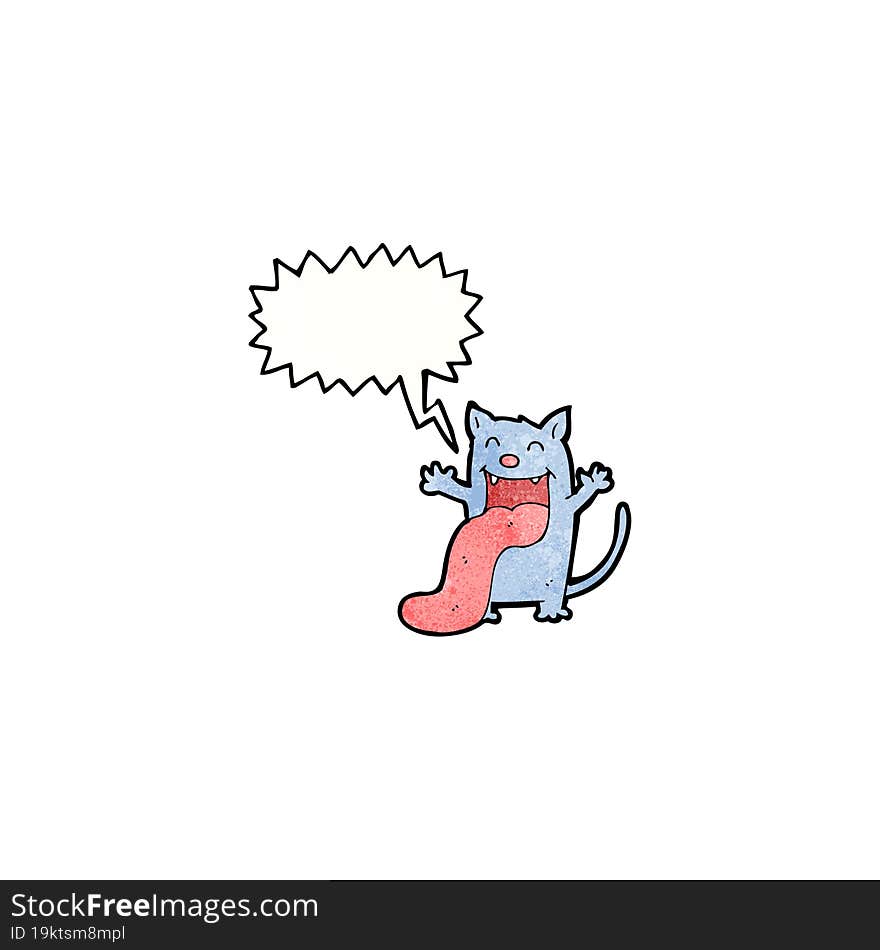 Cartoon Cat Sticking Out Tongue