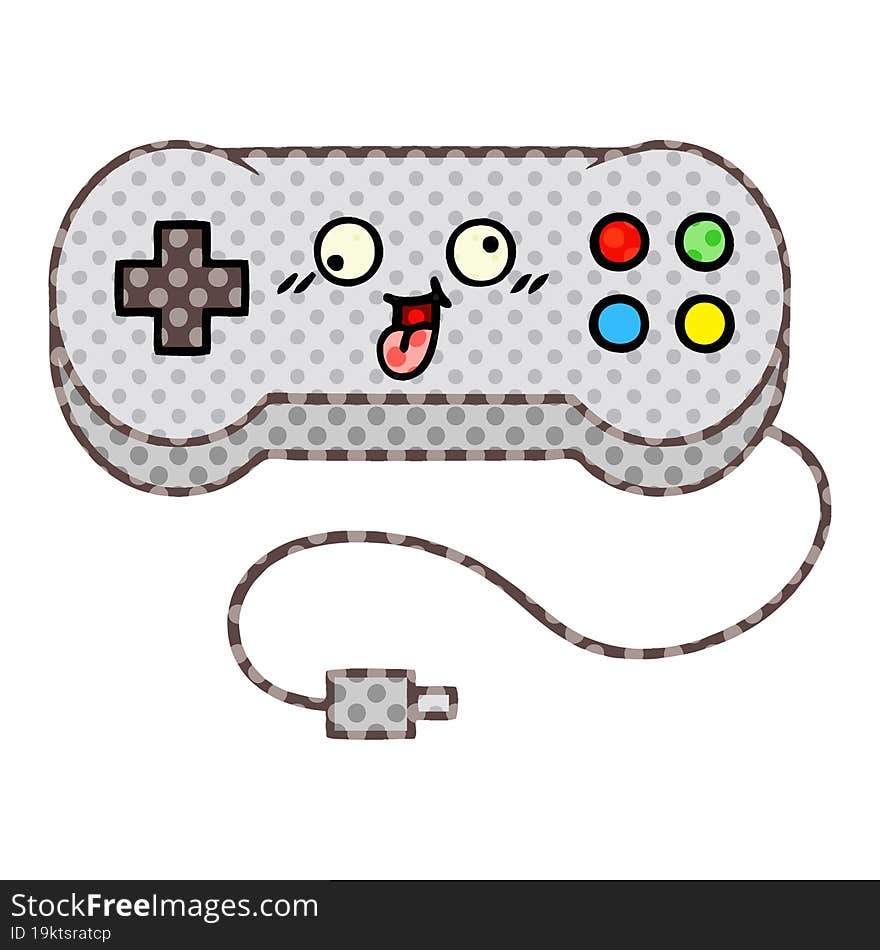 comic book style cartoon game controller