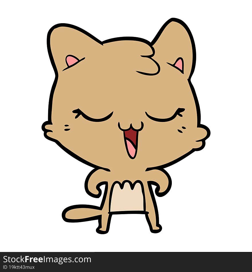 happy cartoon cat. happy cartoon cat