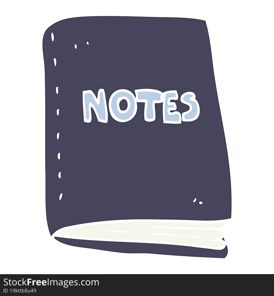 flat color illustration of a cartoon note book