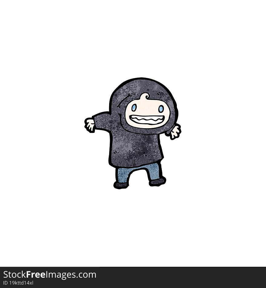 cartoon boy in hooded sweatshirt