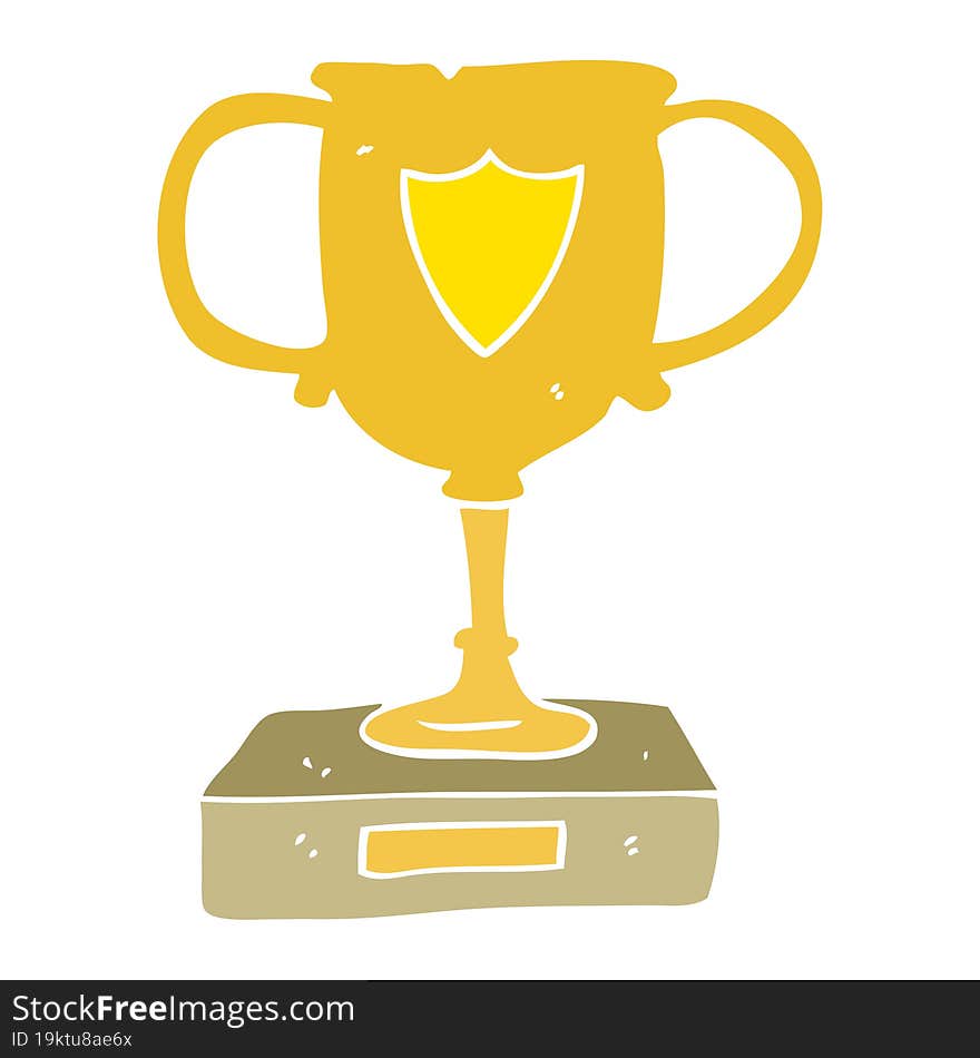 flat color illustration of a cartoon trophy