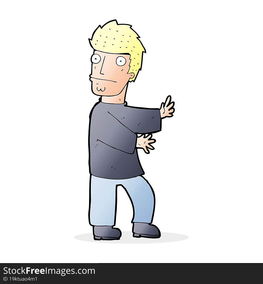 cartoon nervous man