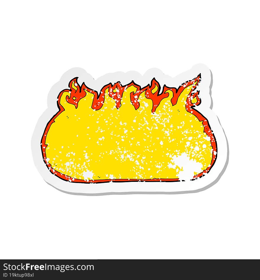 retro distressed sticker of a cartoon fire border