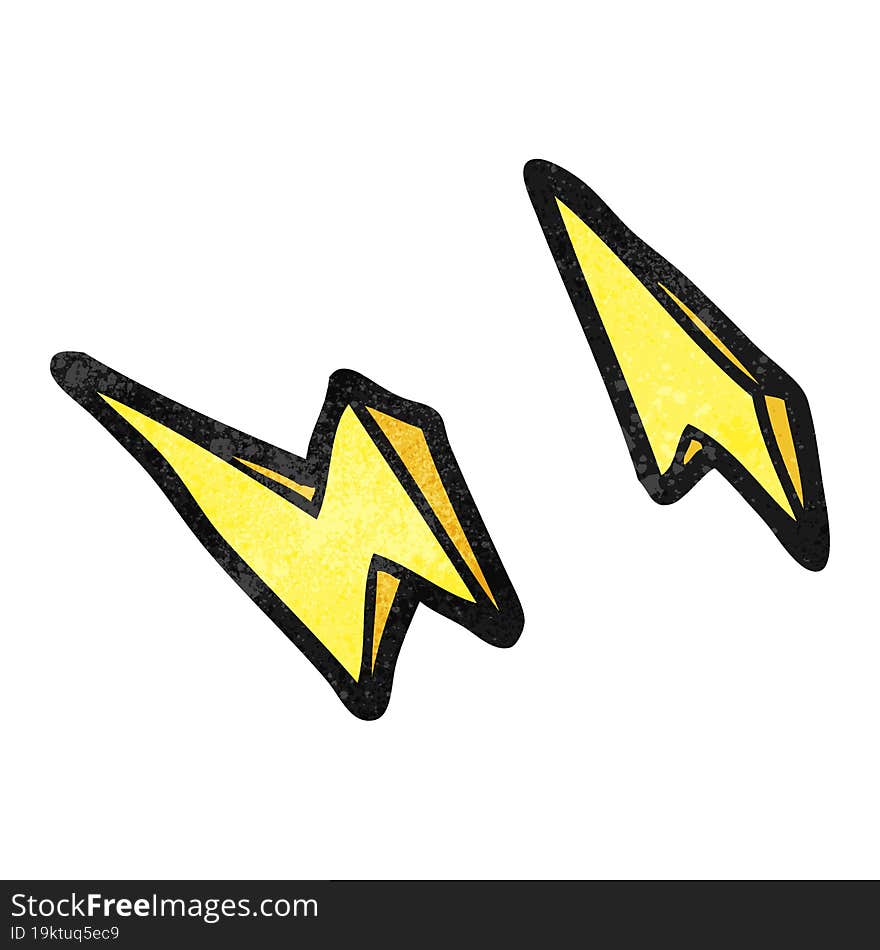 freehand textured cartoon lightning bolt doodles