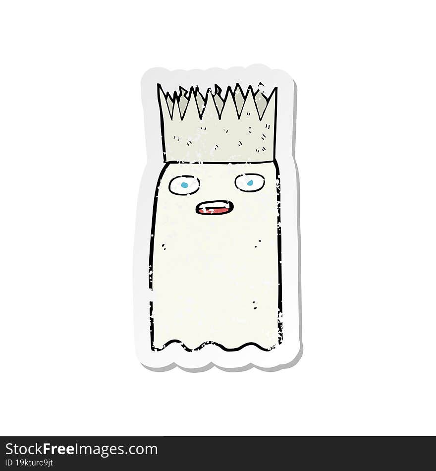 retro distressed sticker of a cartoon ghost