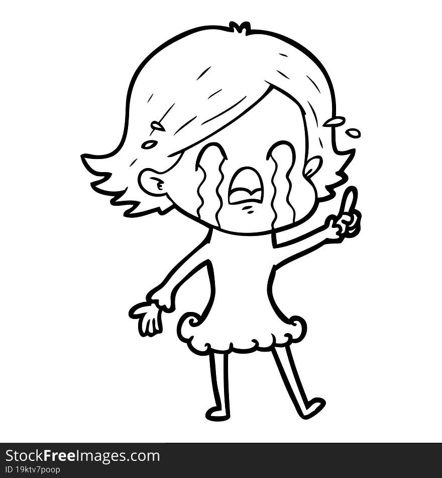 cartoon woman crying. cartoon woman crying