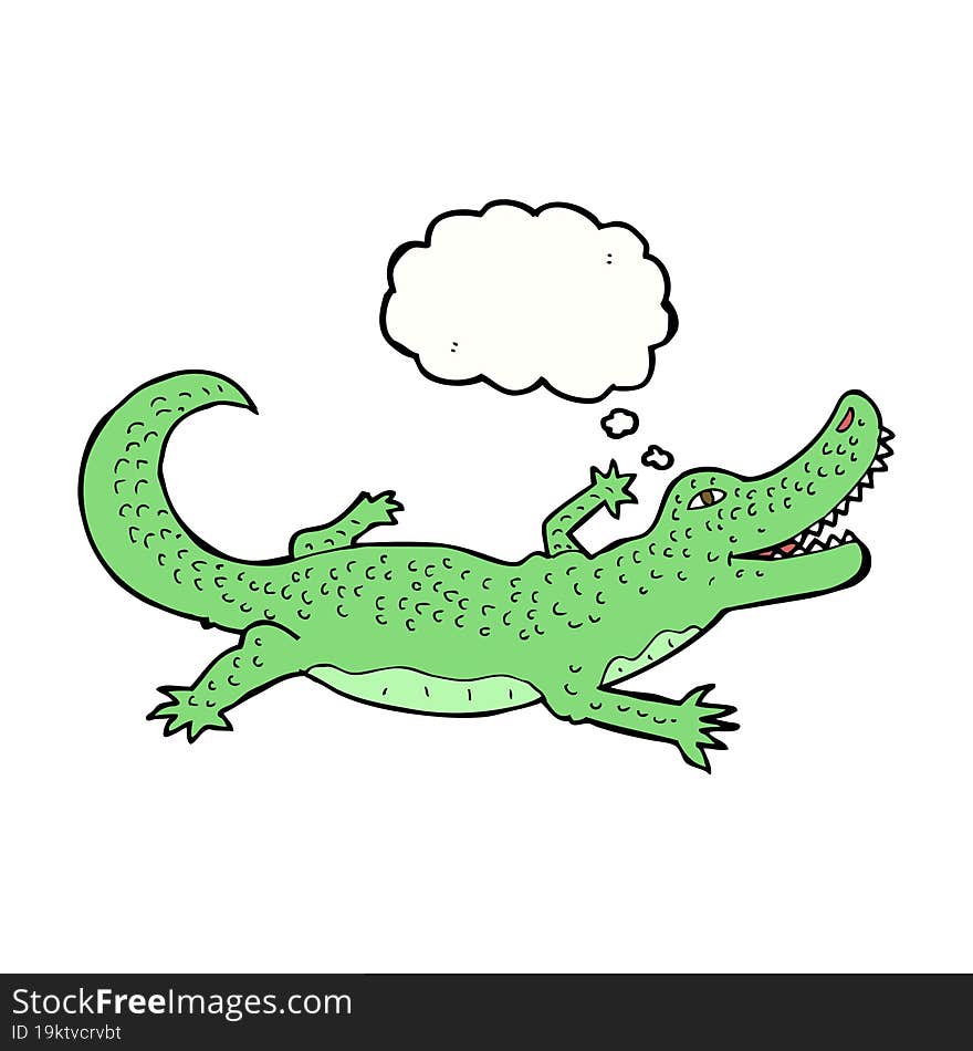 Cartoon Crocodile With Thought Bubble