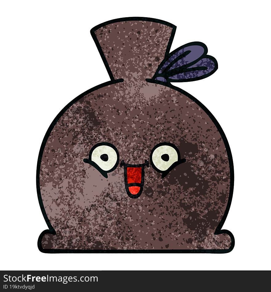 Retro Grunge Texture Cartoon Sack