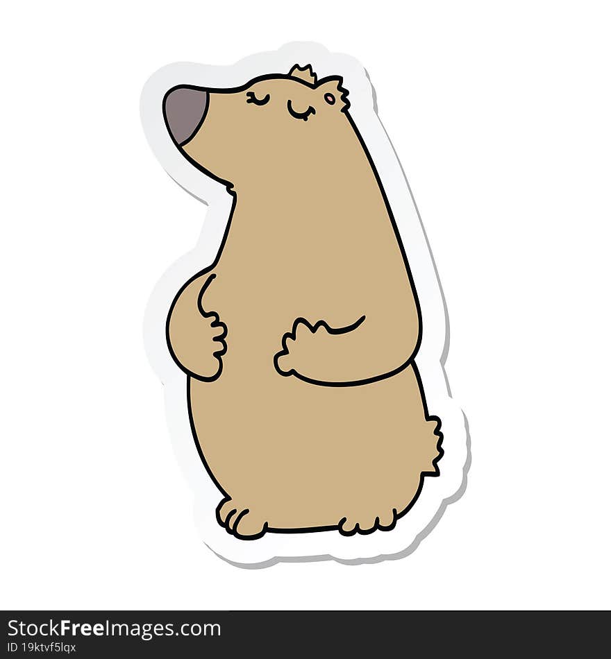 Sticker Of A Cartoon Bear