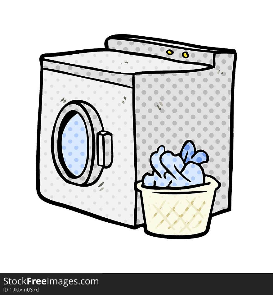 cartoon washing machine and laundry. cartoon washing machine and laundry