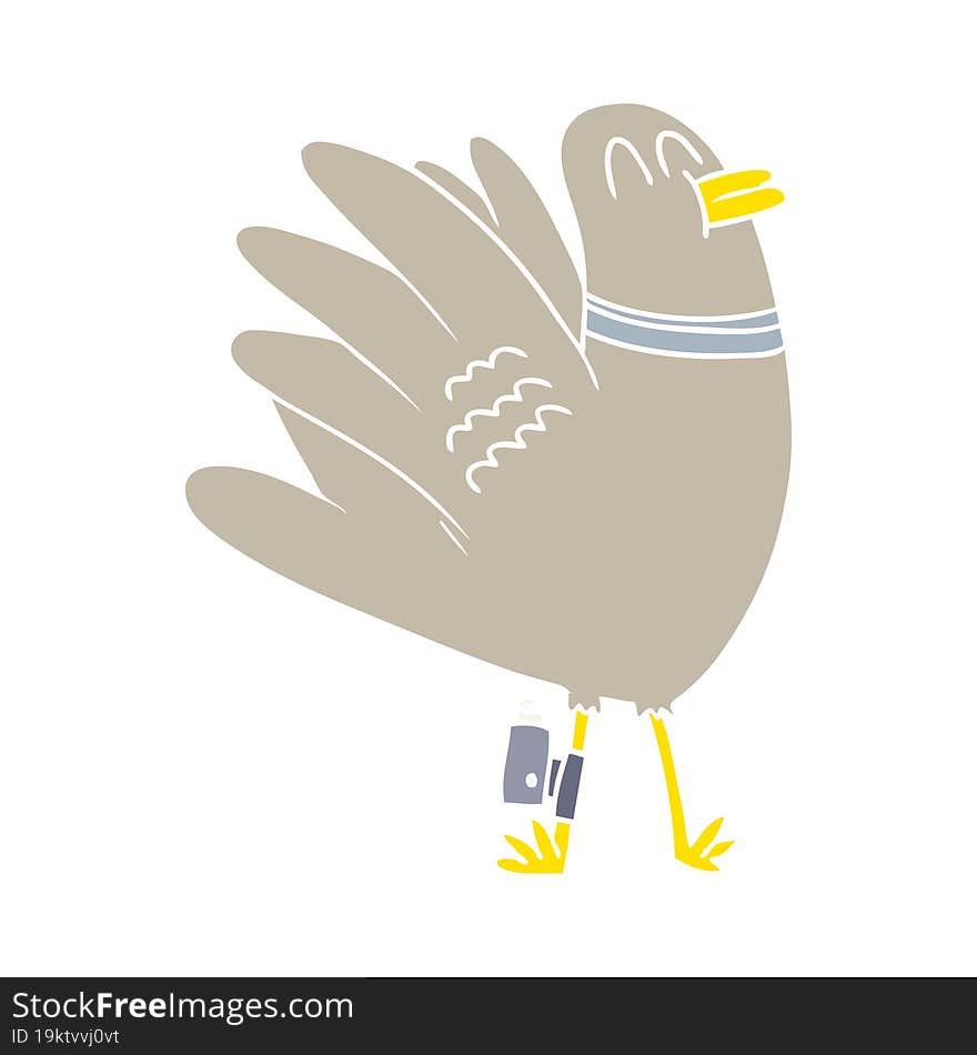 flat color style cartoon pigeon