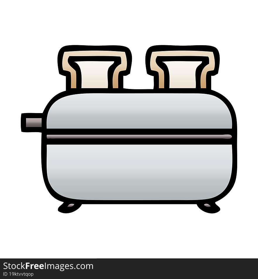 gradient shaded cartoon of a double toaster