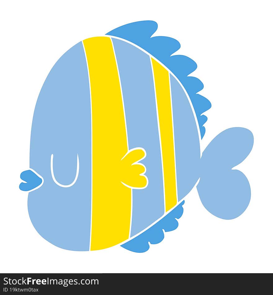 flat color style cartoon exotic fish