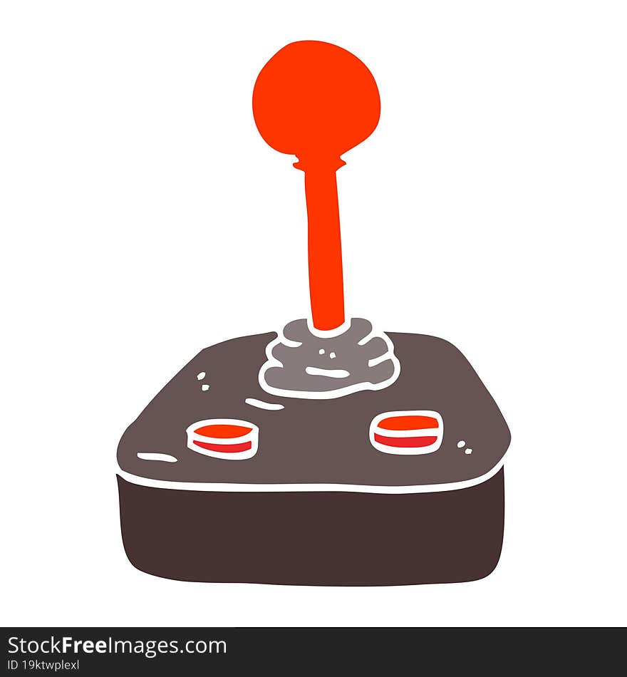 Flat Color Illustration Cartoon Joystick