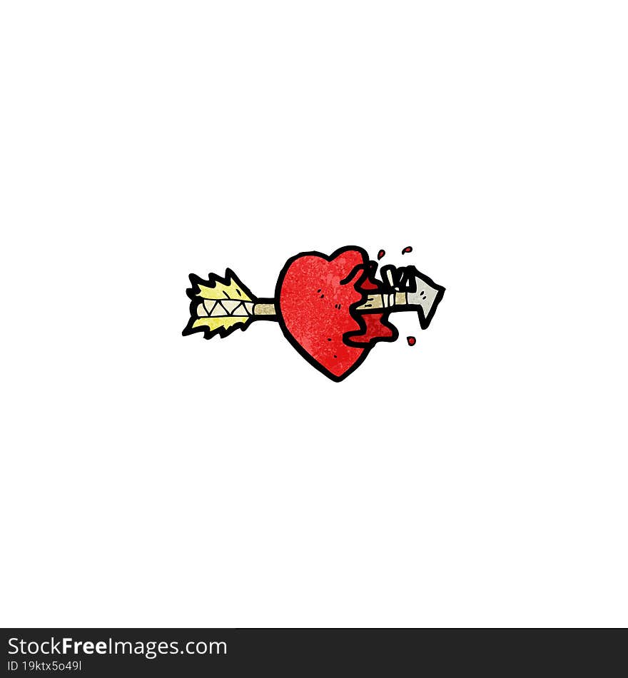 cartoon arrow struck heart