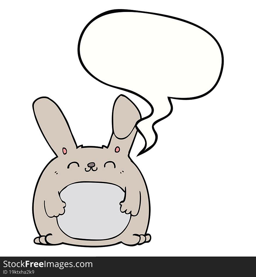 cartoon rabbit and speech bubble