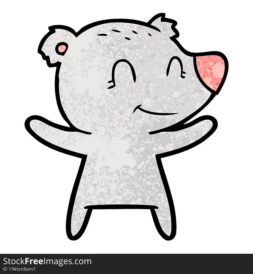 smiling bear cartoon. smiling bear cartoon