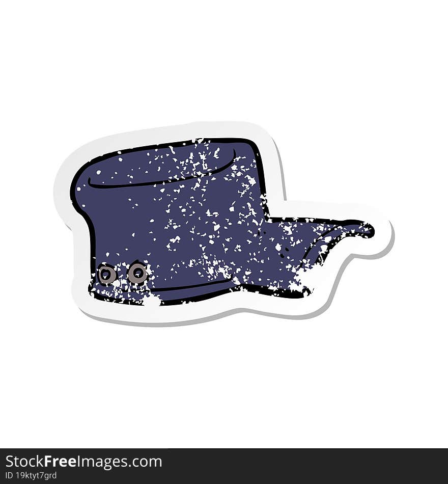 Retro Distressed Sticker Of A Cartoon Uniform Hat