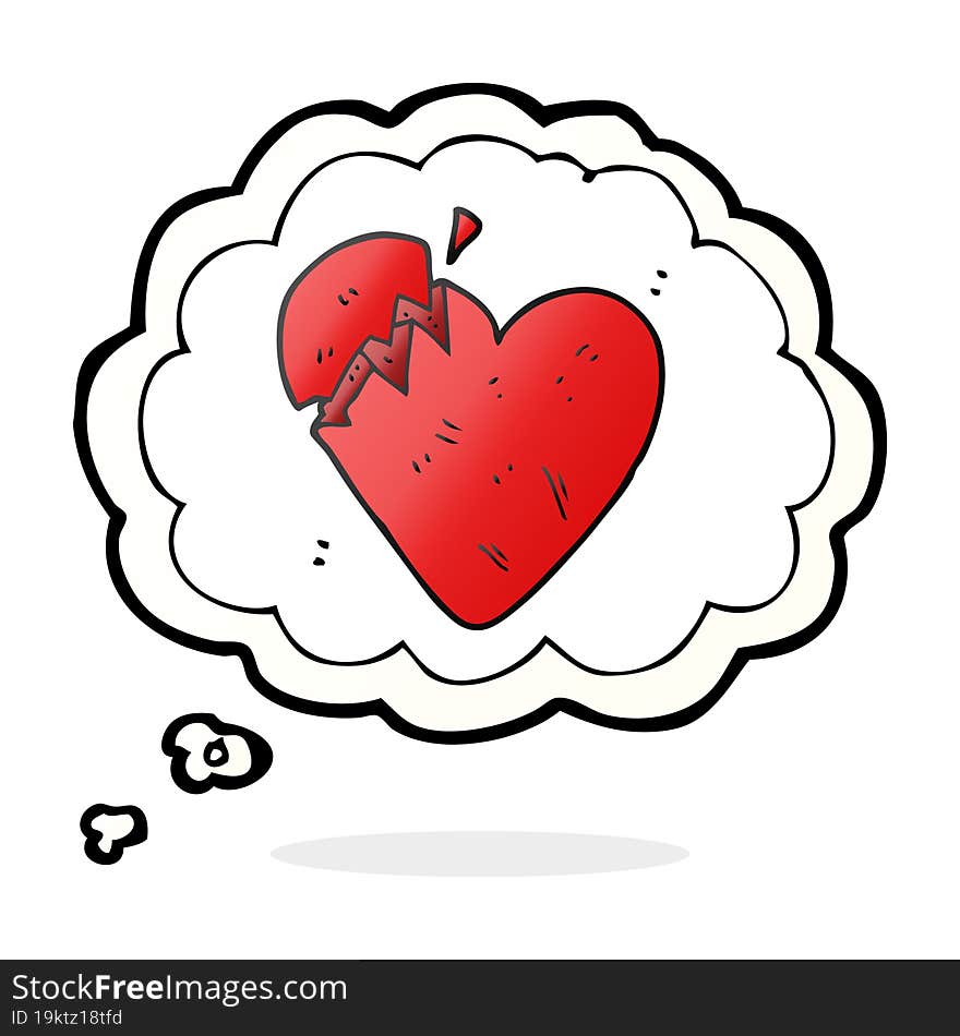 Thought Bubble Cartoon Broken Heart