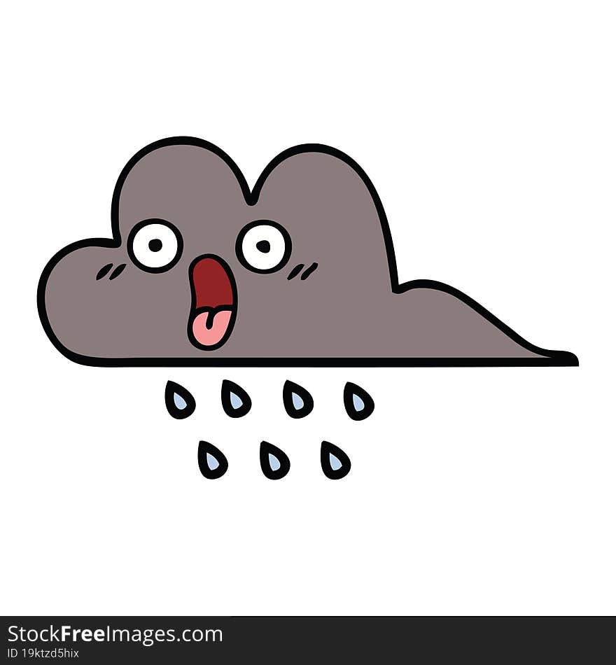 Cute Cartoon Storm Rain Cloud