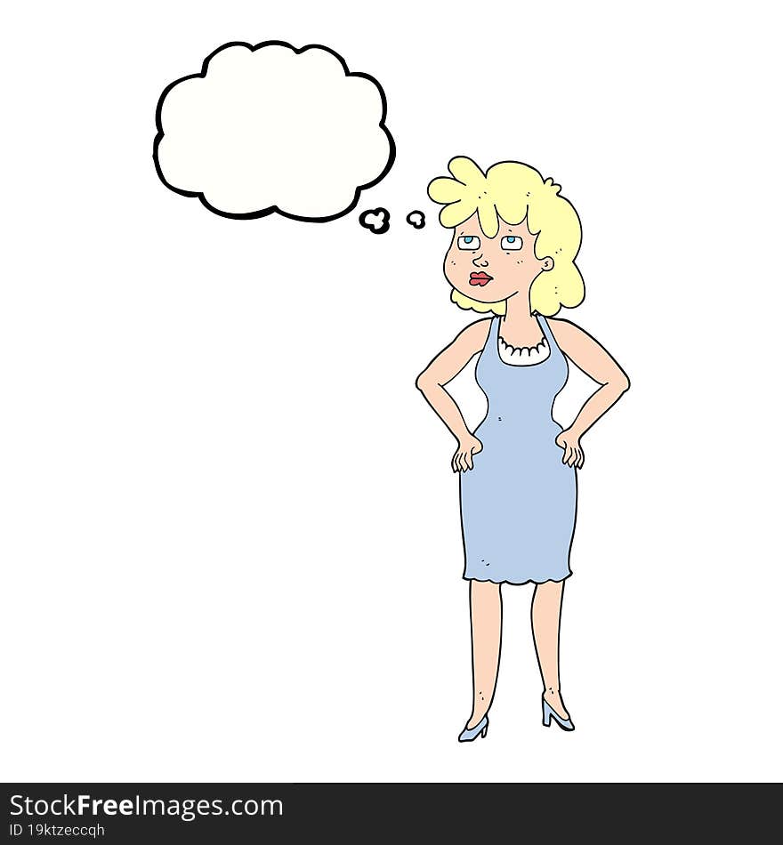 thought bubble cartoon annoyed woman