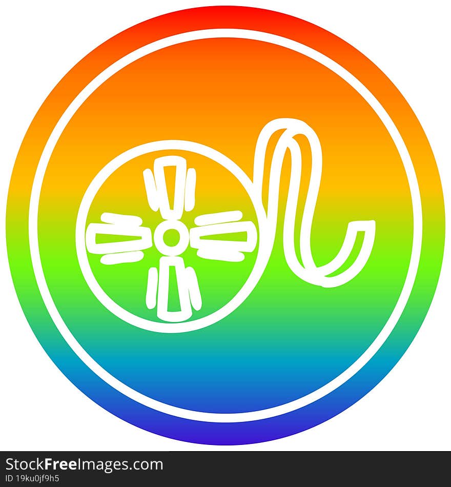 movie film reel circular icon with rainbow gradient finish. movie film reel circular icon with rainbow gradient finish