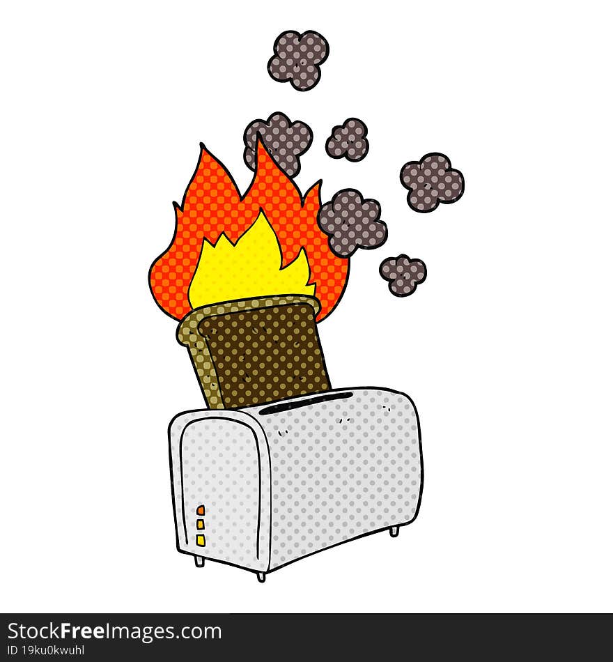 cartoon burnt toast