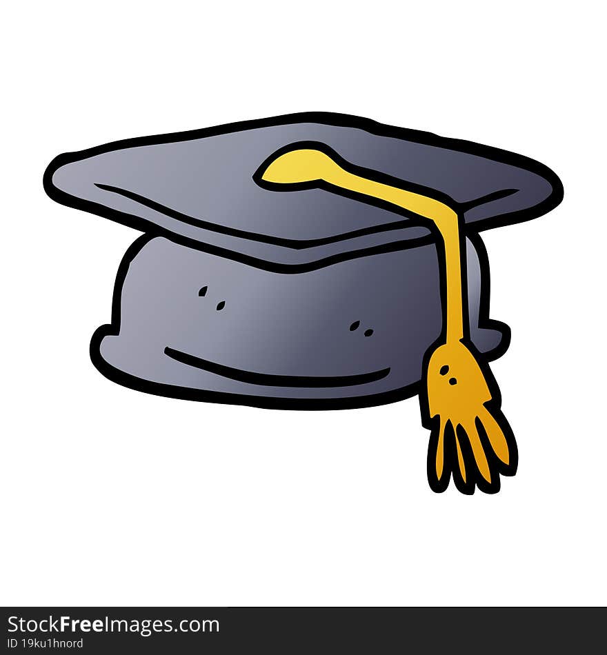 Vector Gradient Illustration Cartoon Graduation Hat