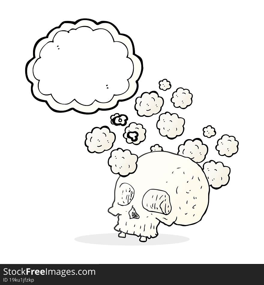 thought bubble cartoon old skull