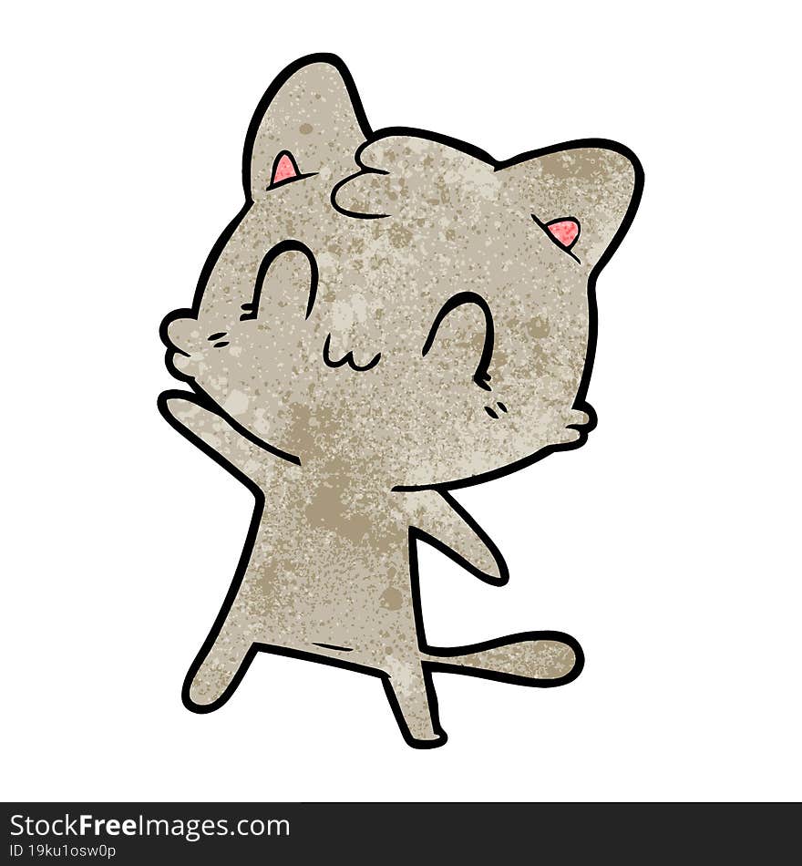 cartoon happy cat. cartoon happy cat