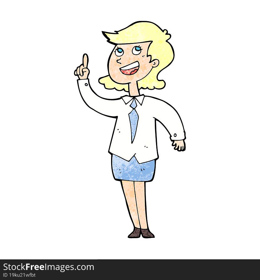 cartoon businesswoman with idea