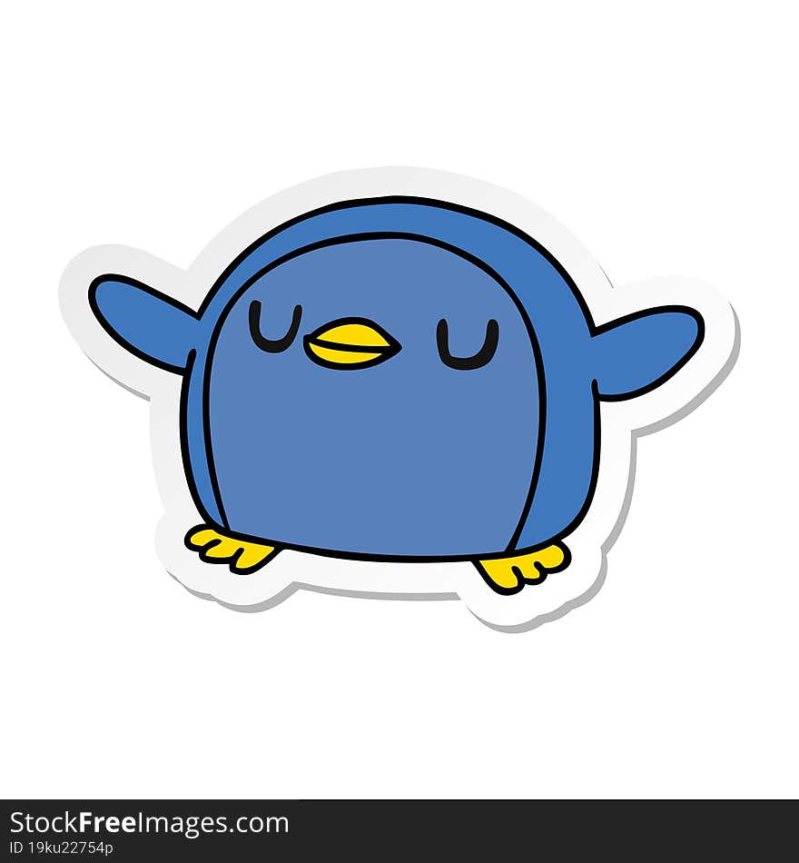 Sticker Cartoon Kawaii Of A Cute Penguin