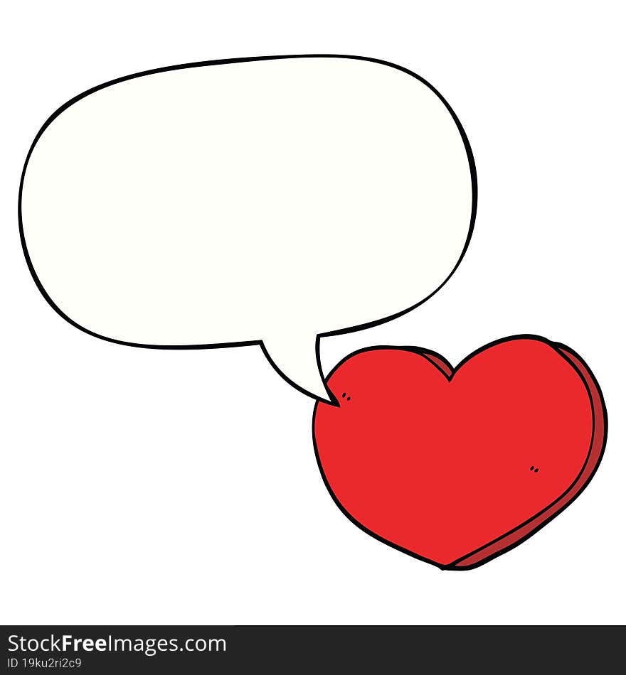 cartoon love heart with speech bubble. cartoon love heart with speech bubble