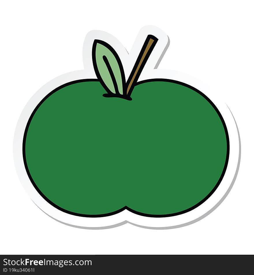 sticker of a cute cartoon juicy apple