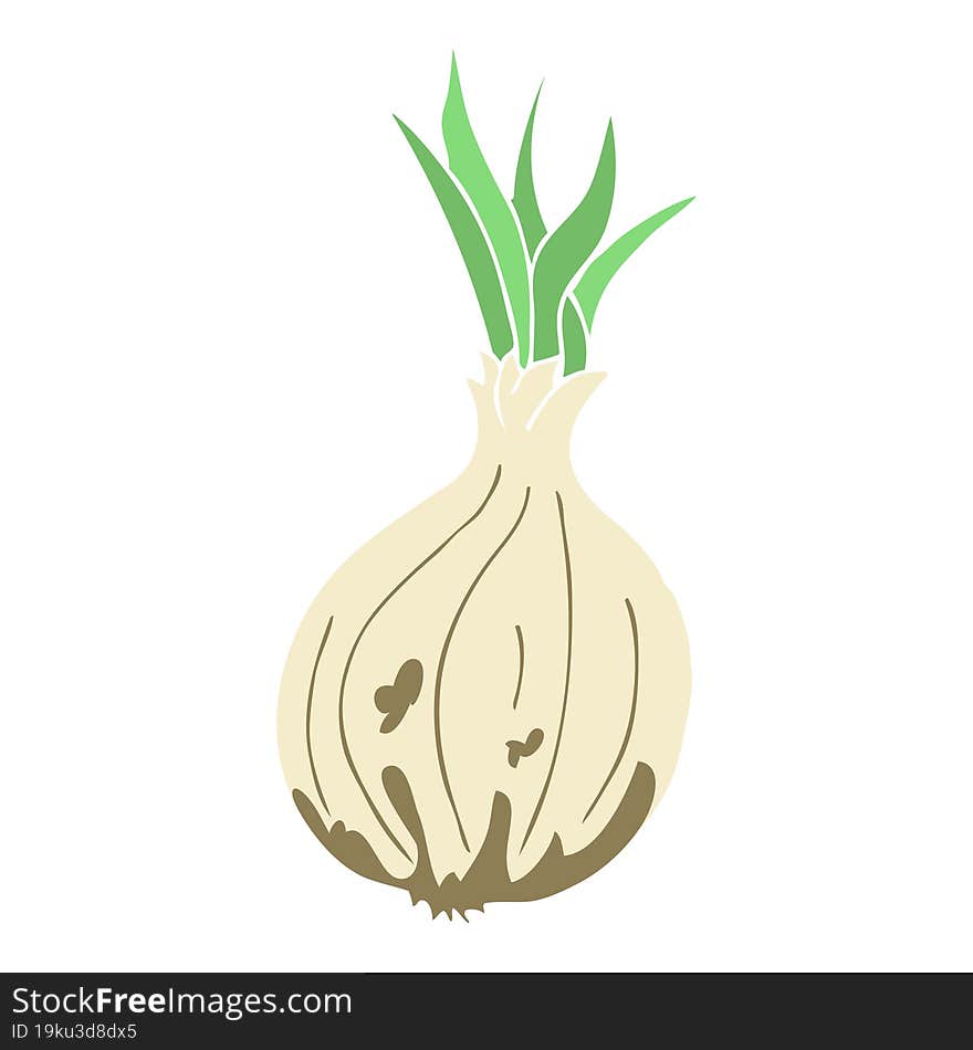 flat color illustration of a cartoon onion