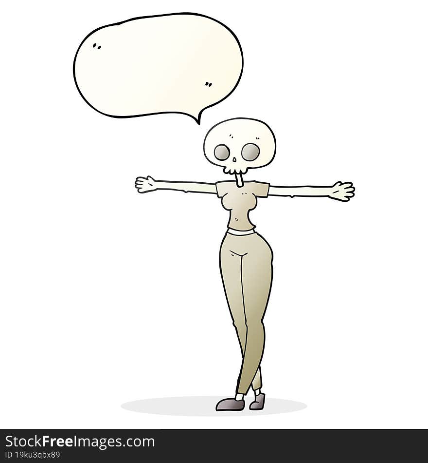 speech bubble cartoon zombie woman