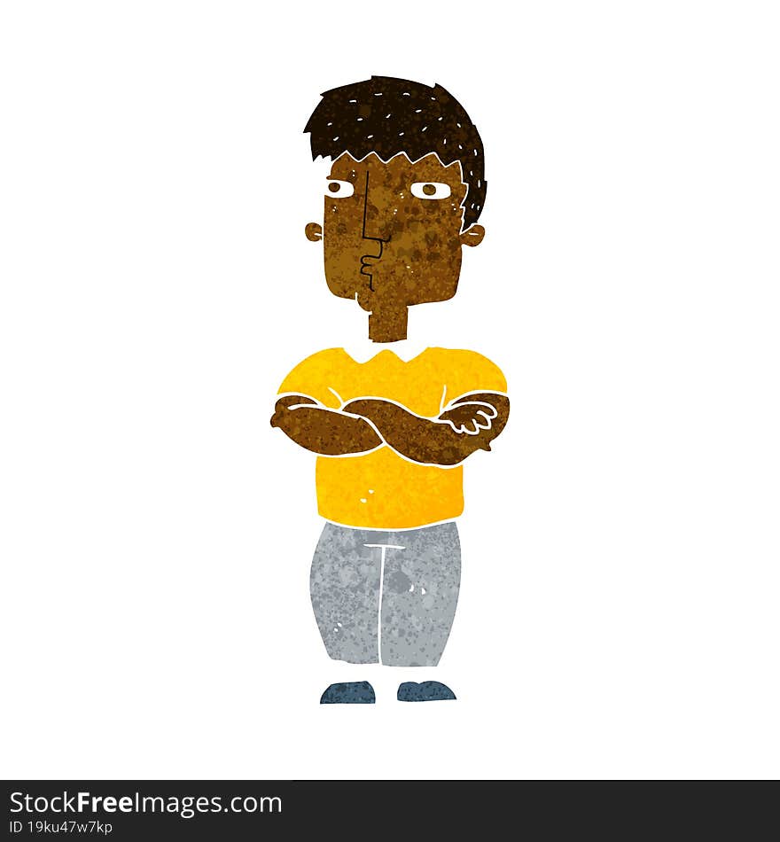 cartoon man with crossed arms