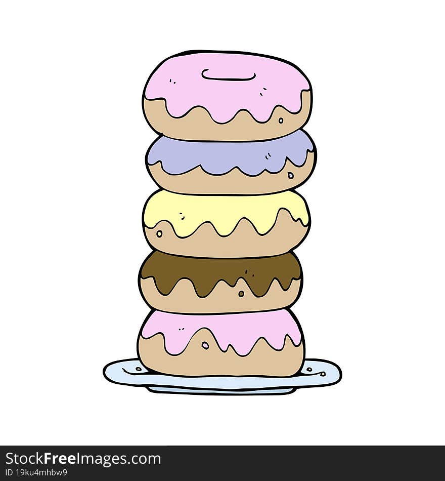 cartoon plate of donuts