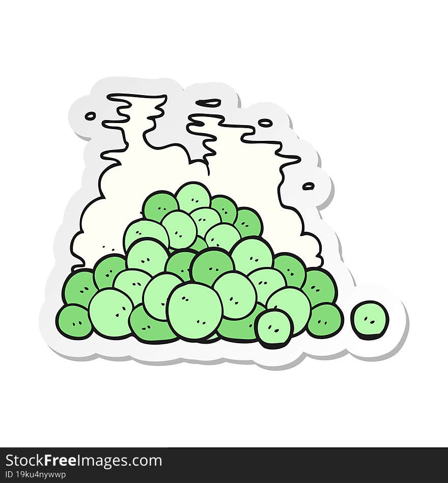 sticker of a cartoon peas