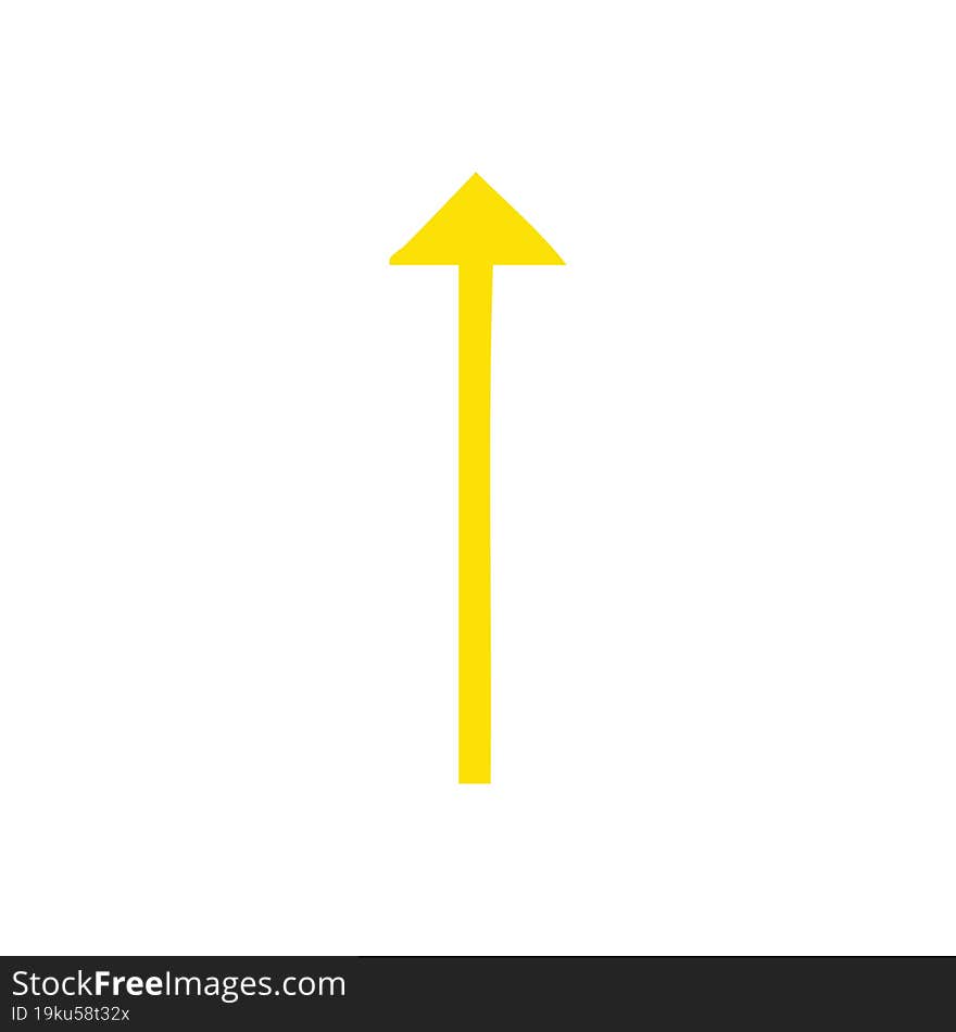 flat color retro cartoon of a long arrow symbol