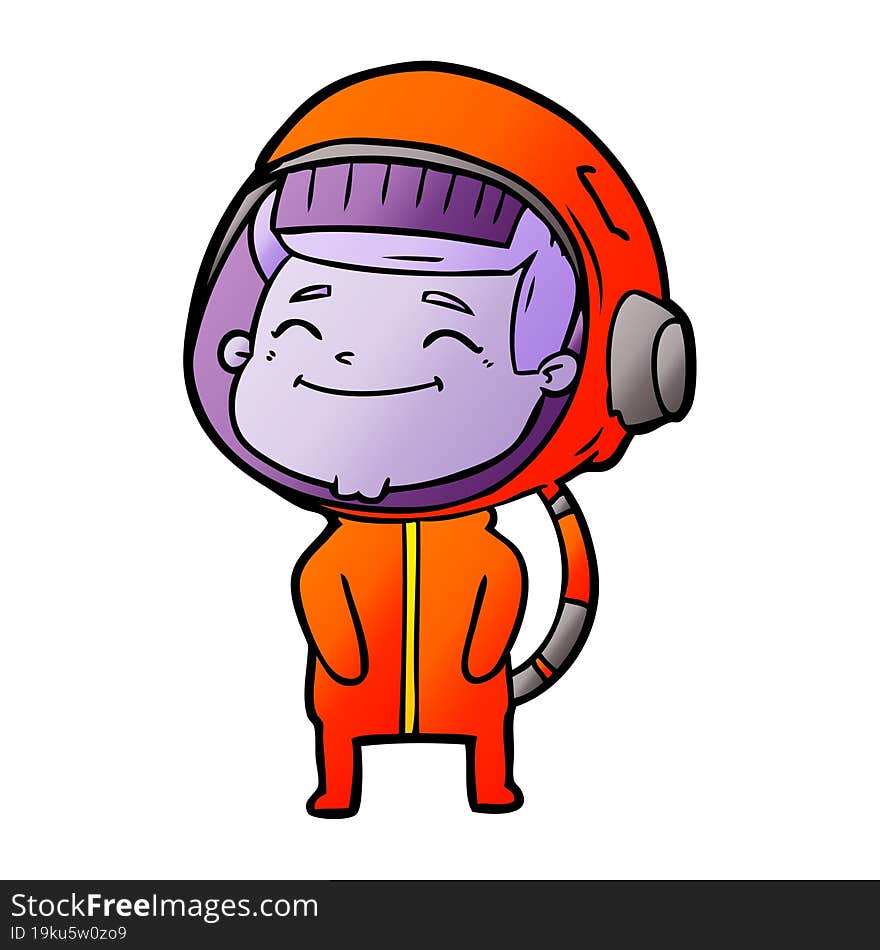 happy cartoon astronaut. happy cartoon astronaut