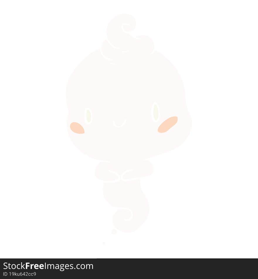 cute flat color style cartoon ghost