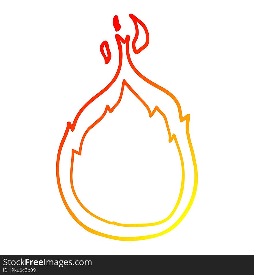 warm gradient line drawing cartoon flames