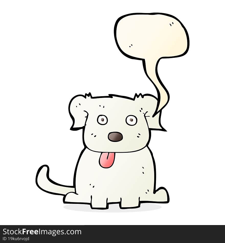 cartoon dog with speech bubble