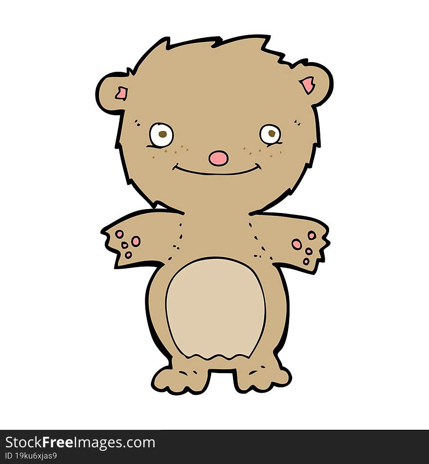 cartoon happy little teddy bear